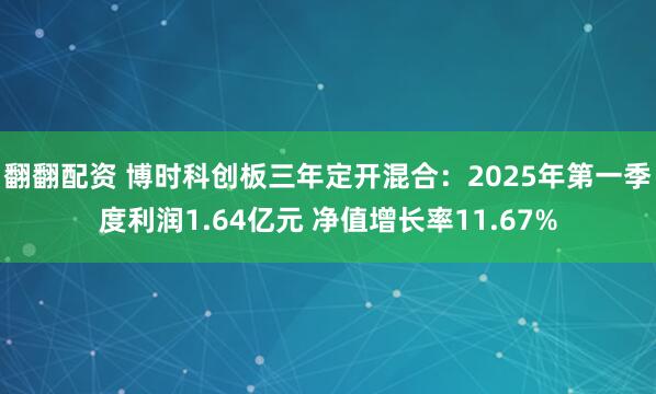翻翻配资 博时科创板三年定开混合：2025年第一季度利润1.64亿元 净值增长率11.67%