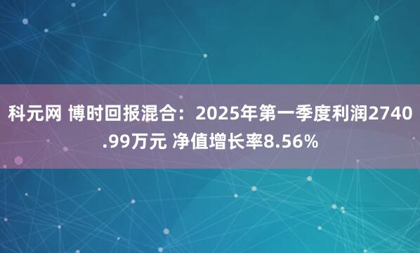 科元网 博时回报混合：2025年第一季度利润2740.99万元 净值增长率8.56%